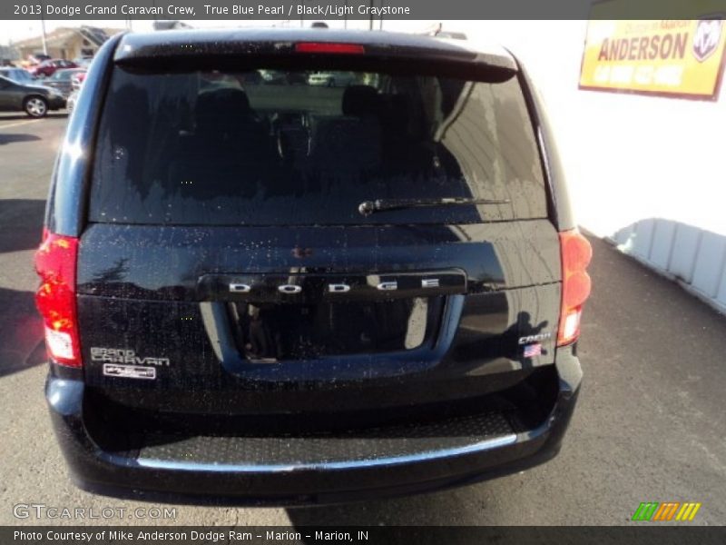True Blue Pearl / Black/Light Graystone 2013 Dodge Grand Caravan Crew