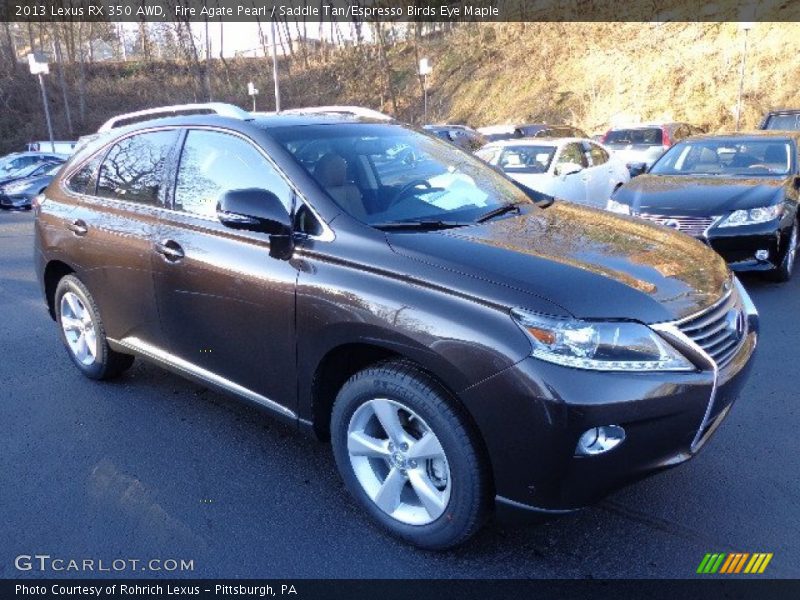 Fire Agate Pearl / Saddle Tan/Espresso Birds Eye Maple 2013 Lexus RX 350 AWD