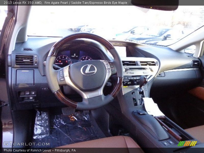 Fire Agate Pearl / Saddle Tan/Espresso Birds Eye Maple 2013 Lexus RX 350 AWD