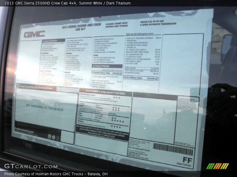Summit White / Dark Titanium 2013 GMC Sierra 2500HD Crew Cab 4x4