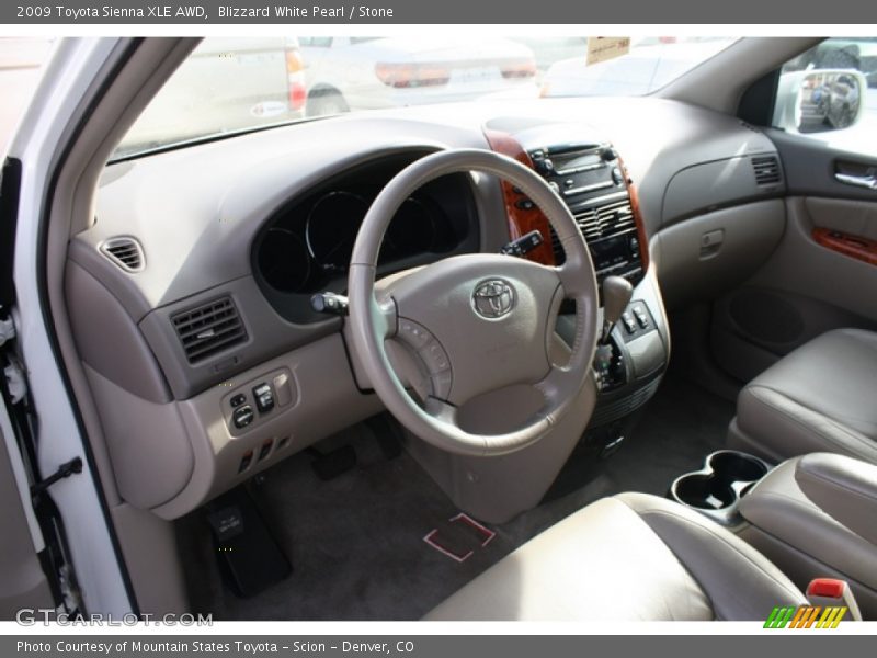 Blizzard White Pearl / Stone 2009 Toyota Sienna XLE AWD