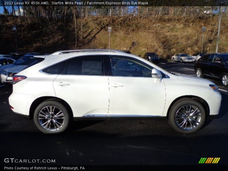 Starfire White Pearl / Parchment/Espresso Birds Eye Maple 2013 Lexus RX 450h AWD