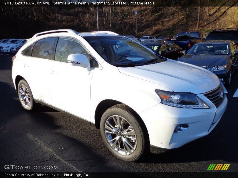 Starfire White Pearl / Parchment/Espresso Birds Eye Maple 2013 Lexus RX 450h AWD