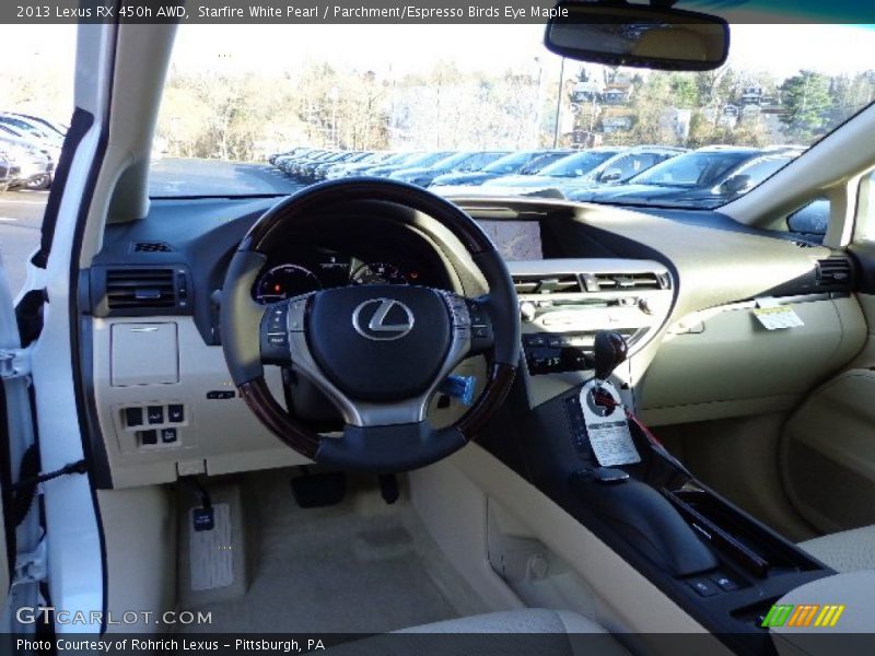 Starfire White Pearl / Parchment/Espresso Birds Eye Maple 2013 Lexus RX 450h AWD