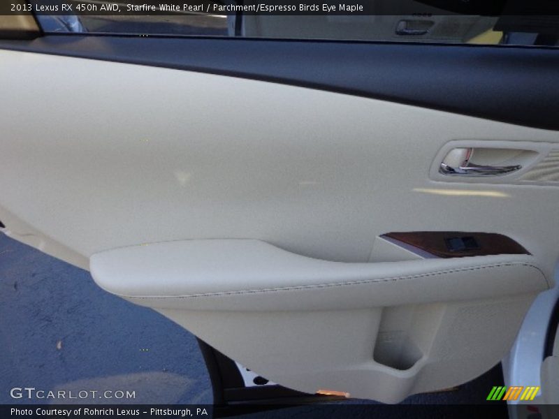 Starfire White Pearl / Parchment/Espresso Birds Eye Maple 2013 Lexus RX 450h AWD