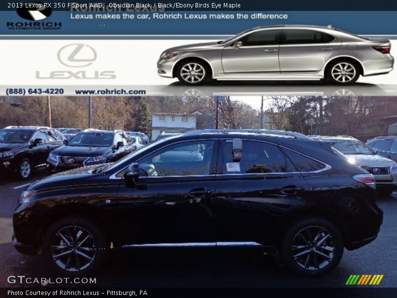 Obsidian Black / Black/Ebony Birds Eye Maple 2013 Lexus RX 350 F Sport AWD