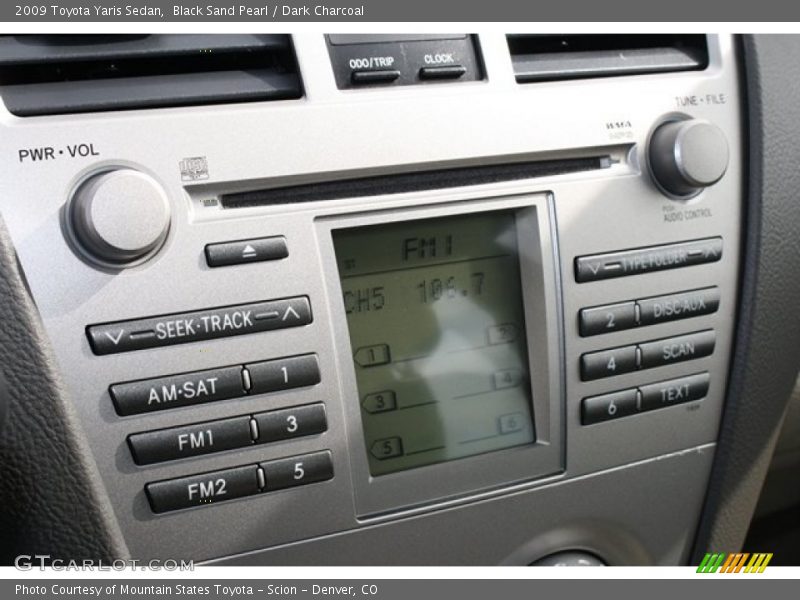 Black Sand Pearl / Dark Charcoal 2009 Toyota Yaris Sedan