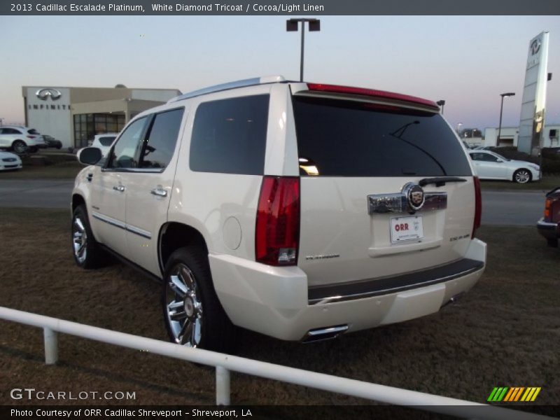 White Diamond Tricoat / Cocoa/Light Linen 2013 Cadillac Escalade Platinum