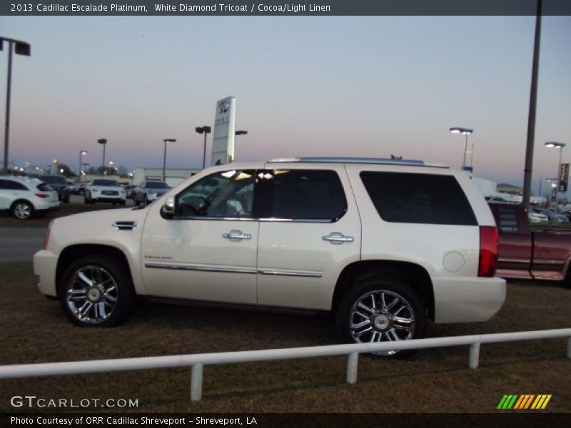 White Diamond Tricoat / Cocoa/Light Linen 2013 Cadillac Escalade Platinum