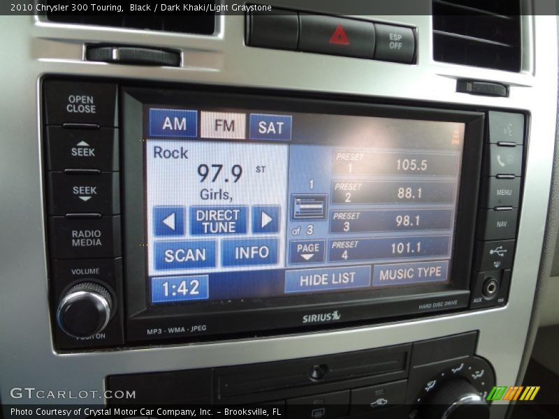 Black / Dark Khaki/Light Graystone 2010 Chrysler 300 Touring