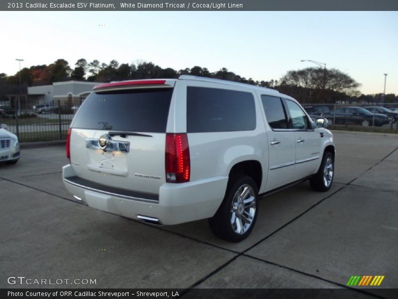 White Diamond Tricoat / Cocoa/Light Linen 2013 Cadillac Escalade ESV Platinum