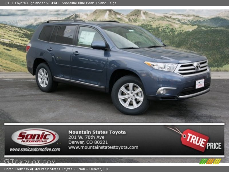 Shoreline Blue Pearl / Sand Beige 2013 Toyota Highlander SE 4WD