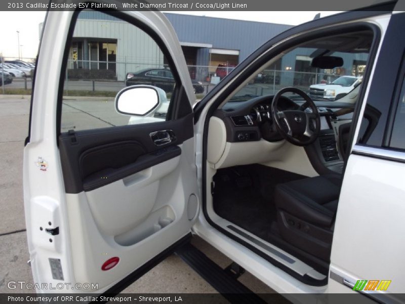 White Diamond Tricoat / Cocoa/Light Linen 2013 Cadillac Escalade ESV Platinum