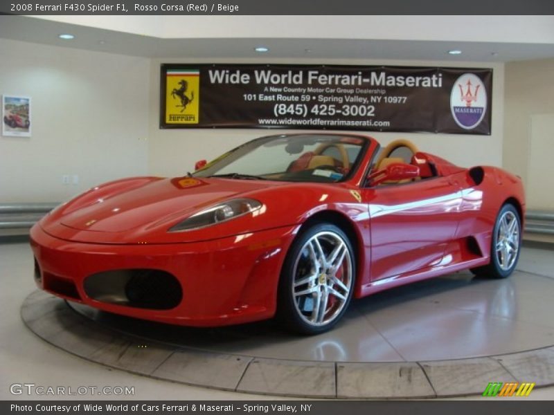 Rosso Corsa (Red) / Beige 2008 Ferrari F430 Spider F1