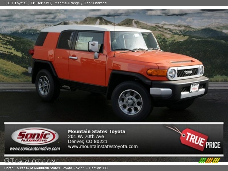 Magma Orange / Dark Charcoal 2013 Toyota FJ Cruiser 4WD