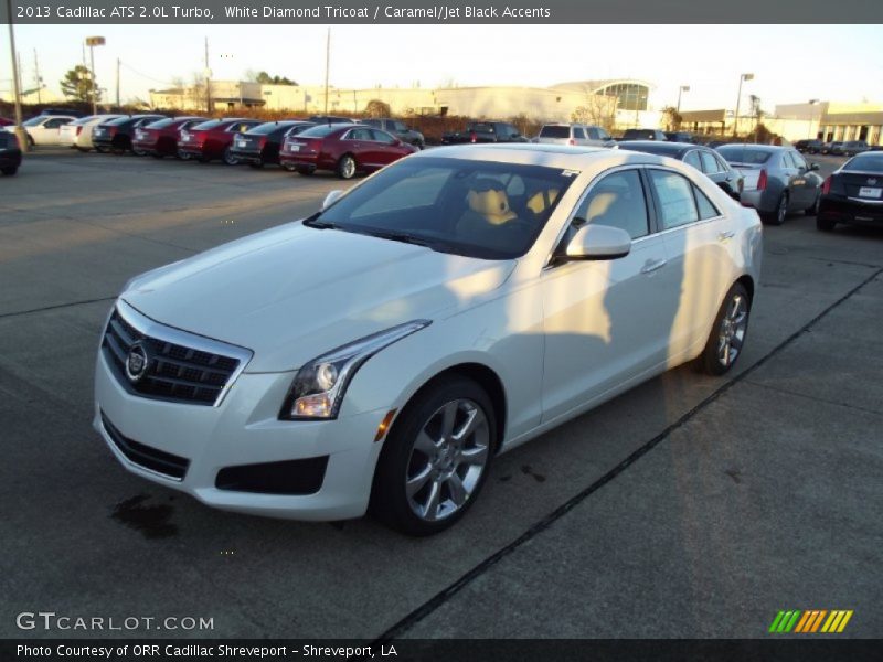 White Diamond Tricoat / Caramel/Jet Black Accents 2013 Cadillac ATS 2.0L Turbo