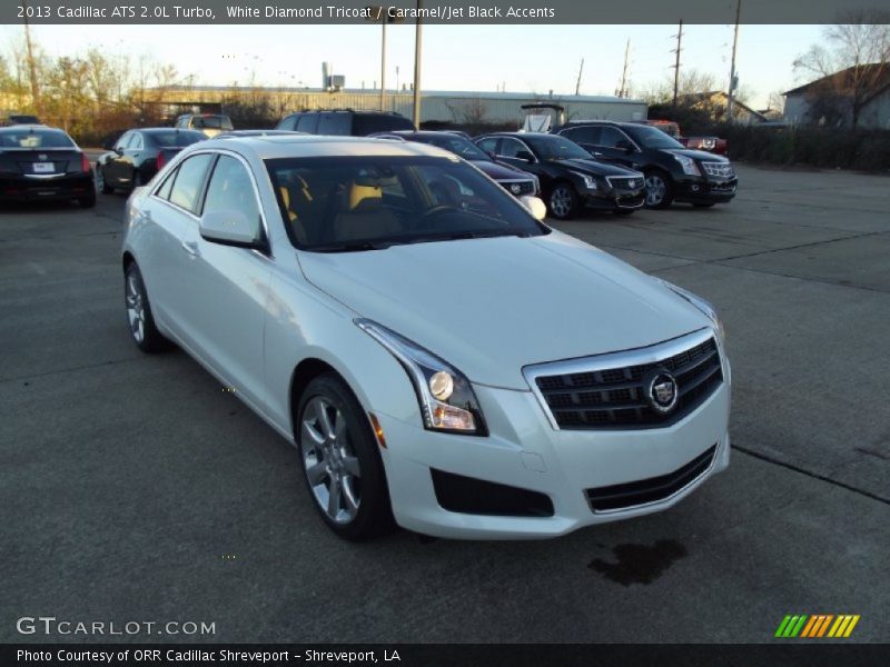 White Diamond Tricoat / Caramel/Jet Black Accents 2013 Cadillac ATS 2.0L Turbo