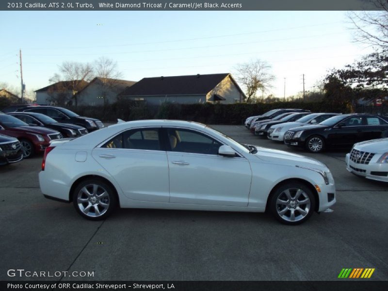 White Diamond Tricoat / Caramel/Jet Black Accents 2013 Cadillac ATS 2.0L Turbo