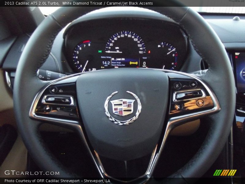 White Diamond Tricoat / Caramel/Jet Black Accents 2013 Cadillac ATS 2.0L Turbo