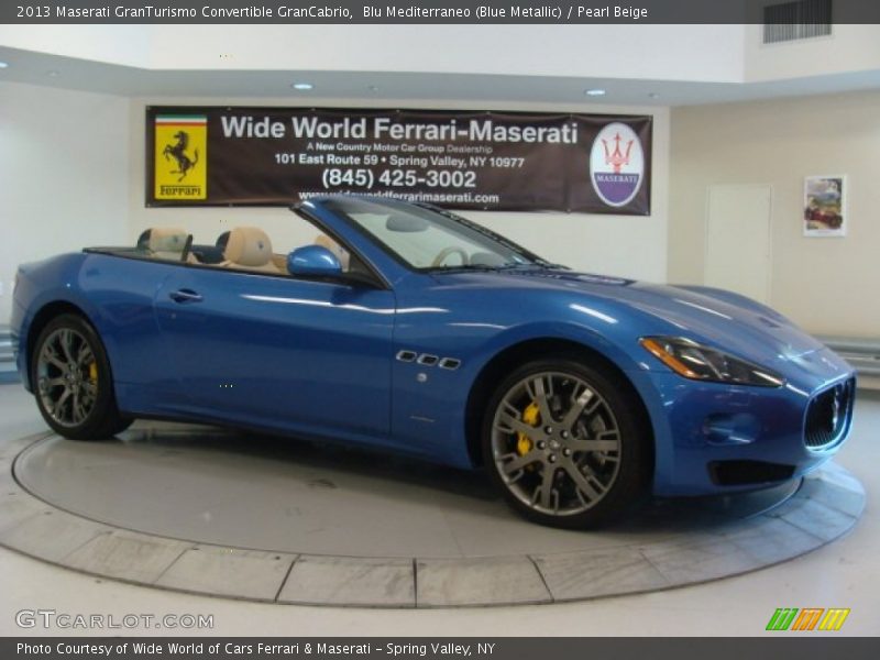 Blu Mediterraneo (Blue Metallic) / Pearl Beige 2013 Maserati GranTurismo Convertible GranCabrio