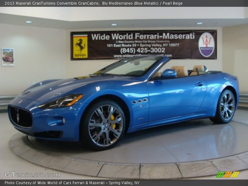 Blu Mediterraneo (Blue Metallic) / Pearl Beige 2013 Maserati GranTurismo Convertible GranCabrio