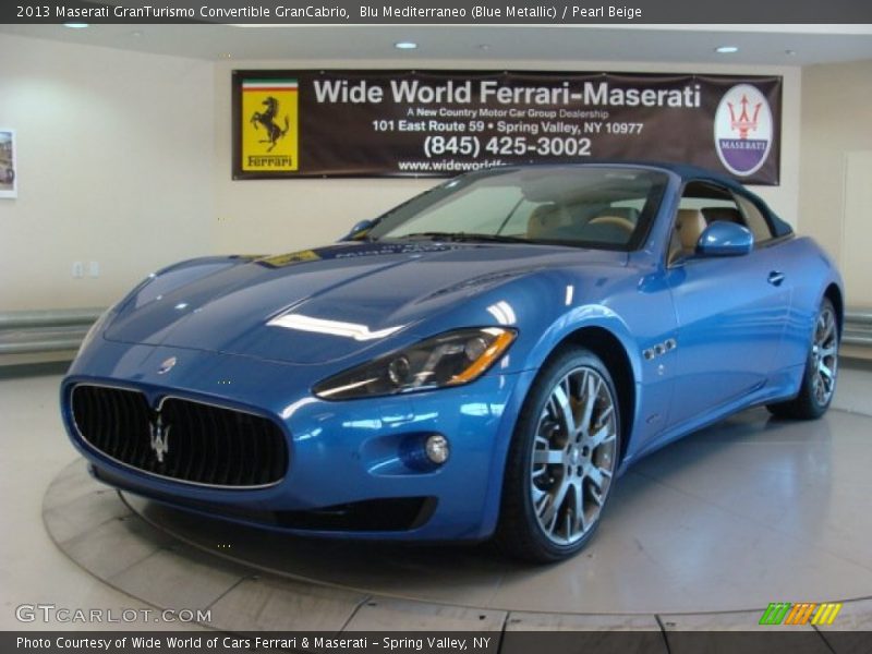 Blu Mediterraneo (Blue Metallic) / Pearl Beige 2013 Maserati GranTurismo Convertible GranCabrio