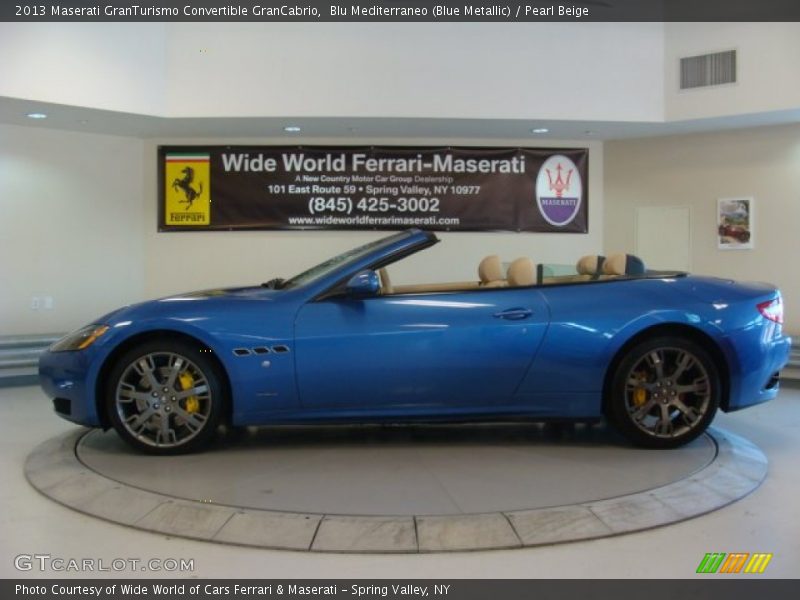 Blu Mediterraneo (Blue Metallic) / Pearl Beige 2013 Maserati GranTurismo Convertible GranCabrio