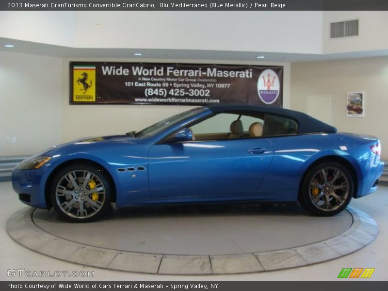 Blu Mediterraneo (Blue Metallic) / Pearl Beige 2013 Maserati GranTurismo Convertible GranCabrio