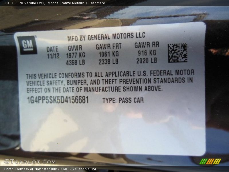 Mocha Bronze Metallic / Cashmere 2013 Buick Verano FWD