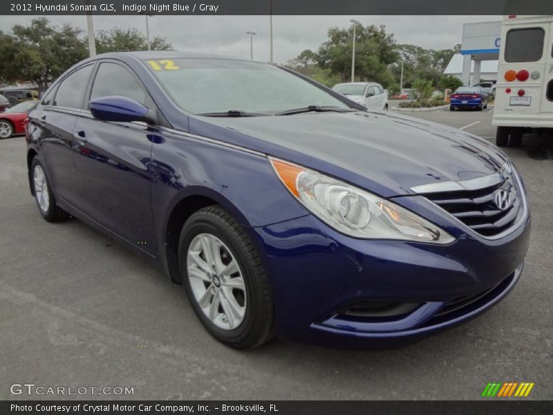 Indigo Night Blue / Gray 2012 Hyundai Sonata GLS