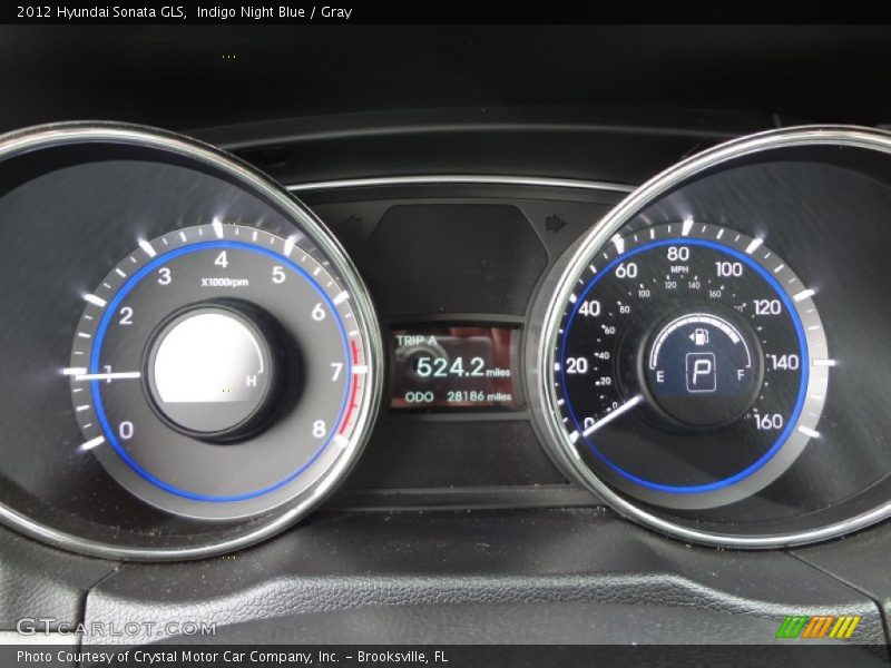 Indigo Night Blue / Gray 2012 Hyundai Sonata GLS
