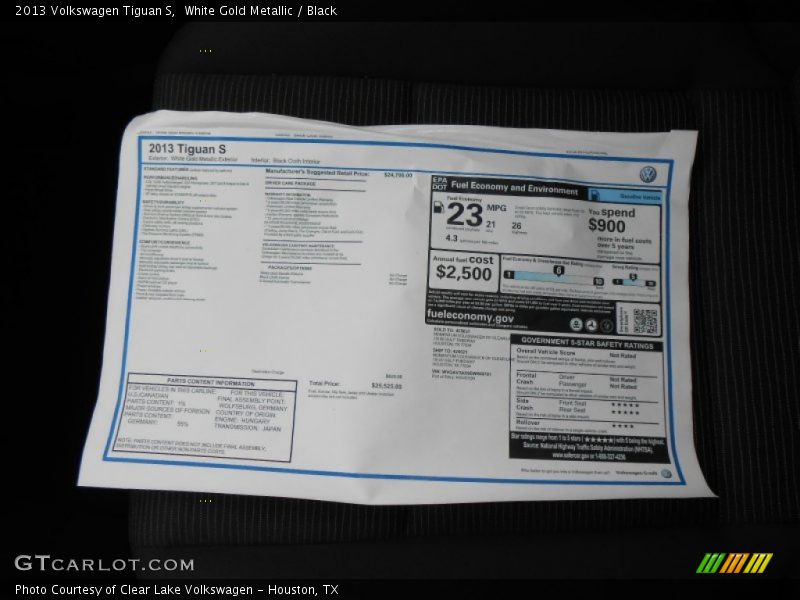 White Gold Metallic / Black 2013 Volkswagen Tiguan S