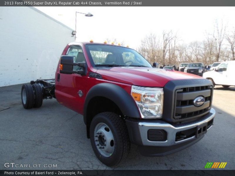 Front 3/4 View of 2013 F550 Super Duty XL Regular Cab 4x4 Chassis