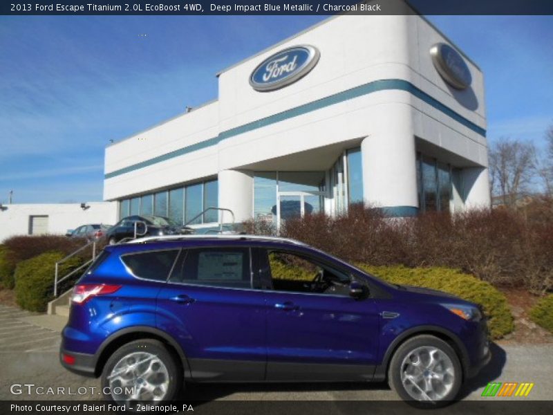 Deep Impact Blue Metallic / Charcoal Black 2013 Ford Escape Titanium 2.0L EcoBoost 4WD