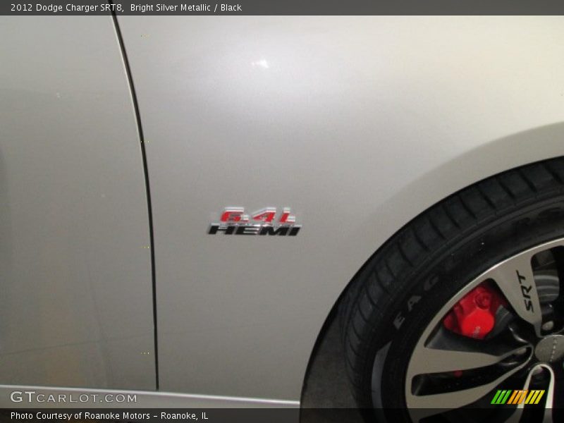 Bright Silver Metallic / Black 2012 Dodge Charger SRT8