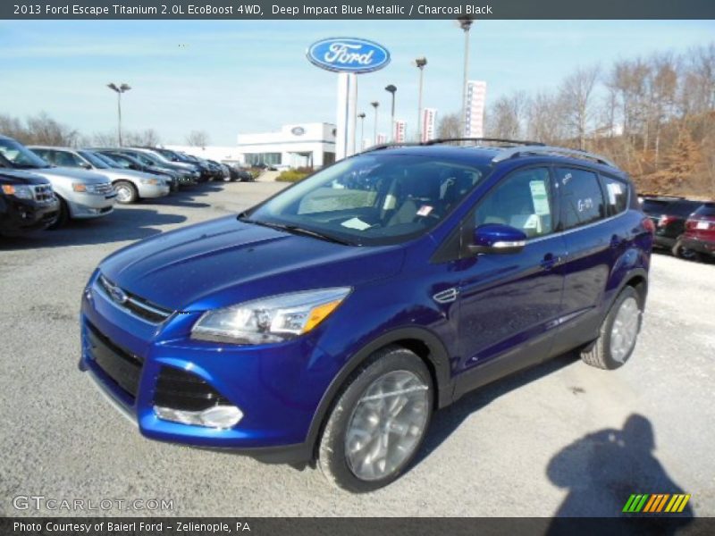 Deep Impact Blue Metallic / Charcoal Black 2013 Ford Escape Titanium 2.0L EcoBoost 4WD