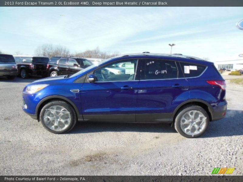 Deep Impact Blue Metallic / Charcoal Black 2013 Ford Escape Titanium 2.0L EcoBoost 4WD
