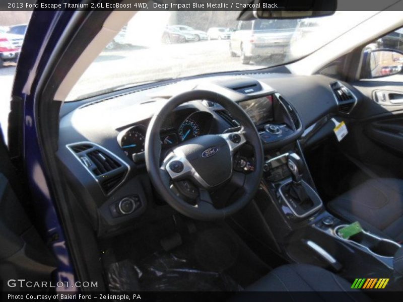Deep Impact Blue Metallic / Charcoal Black 2013 Ford Escape Titanium 2.0L EcoBoost 4WD