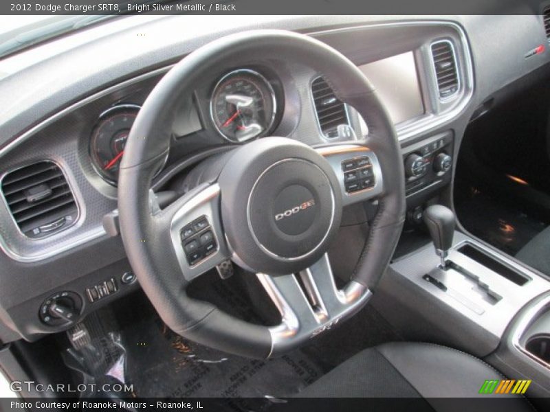 Bright Silver Metallic / Black 2012 Dodge Charger SRT8