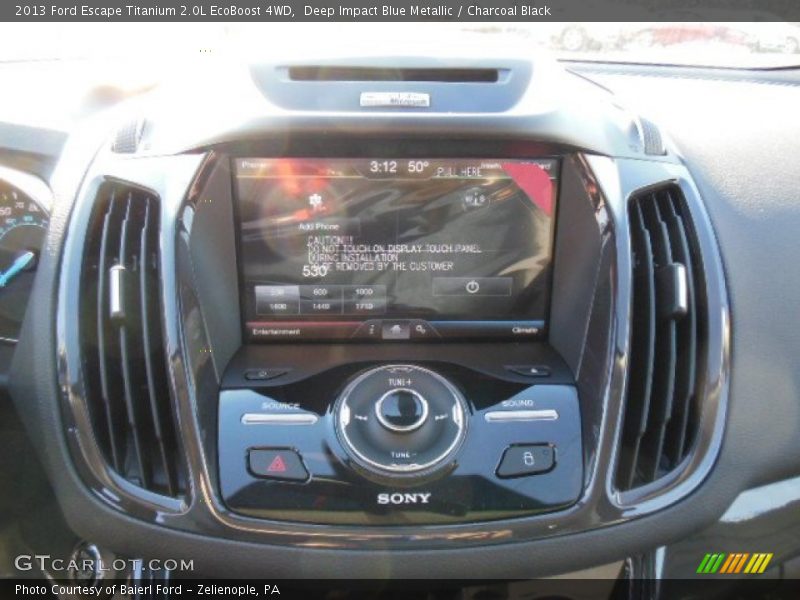 Deep Impact Blue Metallic / Charcoal Black 2013 Ford Escape Titanium 2.0L EcoBoost 4WD
