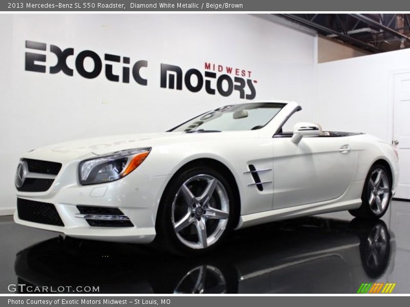 Diamond White Metallic / Beige/Brown 2013 Mercedes-Benz SL 550 Roadster