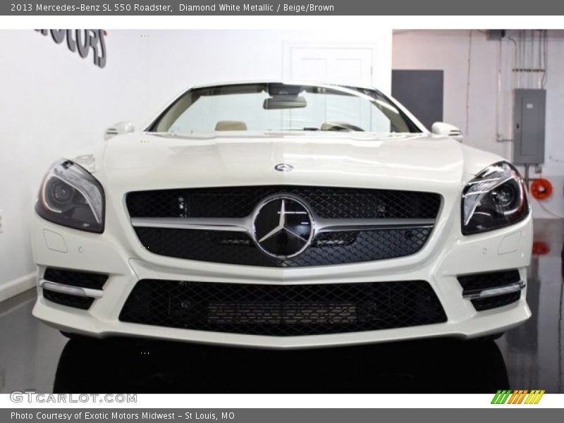 Diamond White Metallic / Beige/Brown 2013 Mercedes-Benz SL 550 Roadster