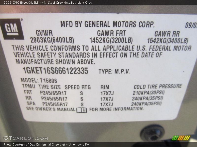 Steel Grey Metallic / Light Gray 2006 GMC Envoy XL SLT 4x4