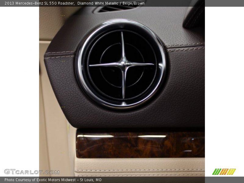 Diamond White Metallic / Beige/Brown 2013 Mercedes-Benz SL 550 Roadster