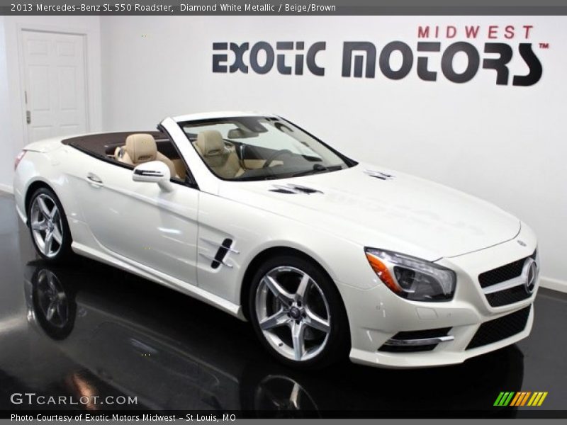 Diamond White Metallic / Beige/Brown 2013 Mercedes-Benz SL 550 Roadster