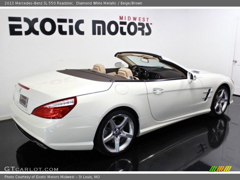 Diamond White Metallic / Beige/Brown 2013 Mercedes-Benz SL 550 Roadster