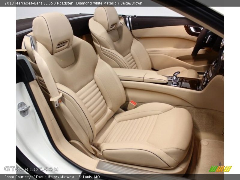 Diamond White Metallic / Beige/Brown 2013 Mercedes-Benz SL 550 Roadster