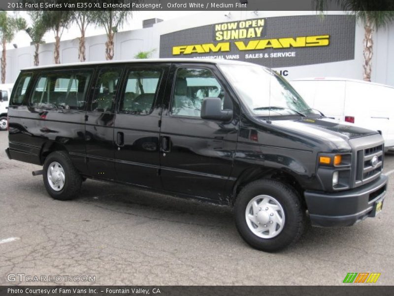Oxford White / Medium Flint 2012 Ford E Series Van E350 XL Extended Passenger