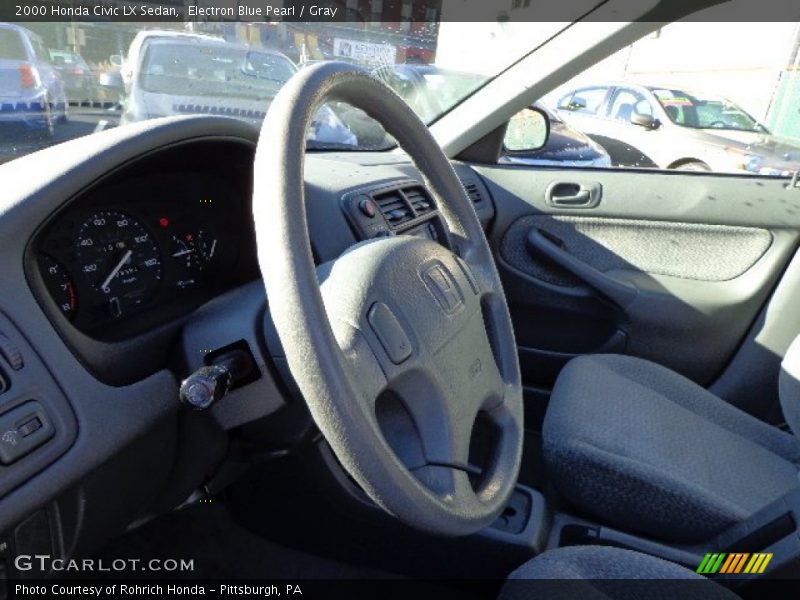Electron Blue Pearl / Gray 2000 Honda Civic LX Sedan
