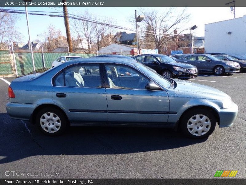 Electron Blue Pearl / Gray 2000 Honda Civic LX Sedan